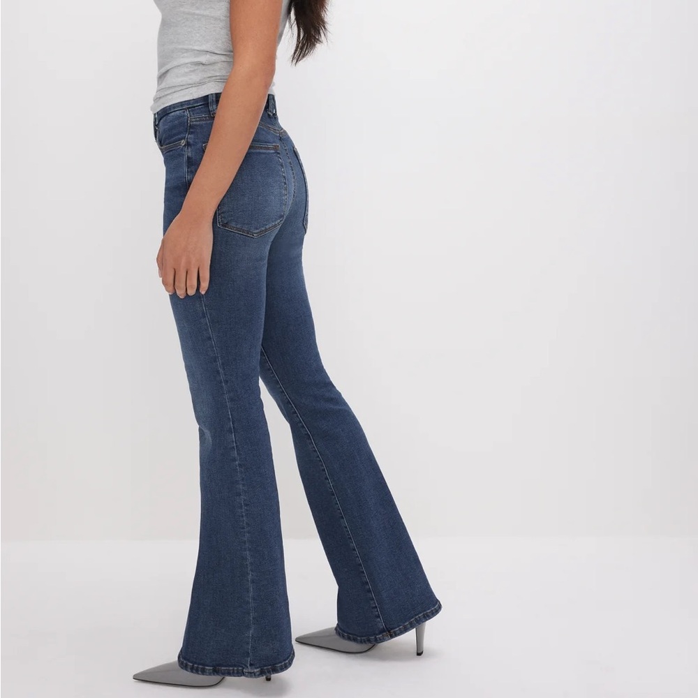 Good American Dark Blue Flare Jeans